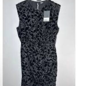 The Kooples Black Burnout Velvet Devore Pattern Dress size 0 XS NWT retail $445